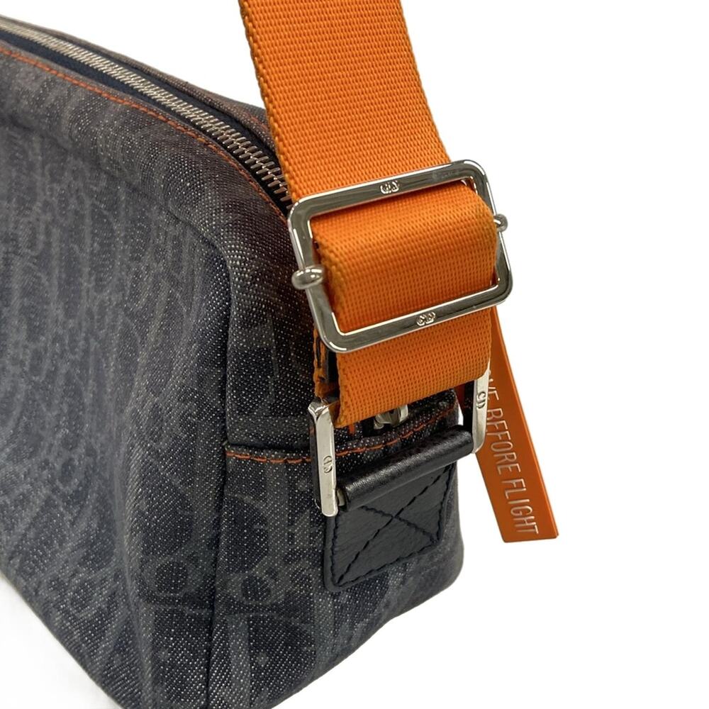 Christian Dior DIOR/ChristianDior Flight Shoulder Bag Gray Black Orange Denim - Picture 11 of 15